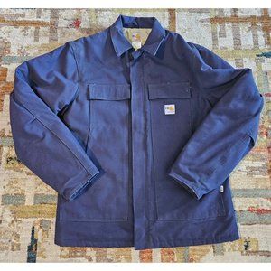 Carhartt FR Flame Resistant Blue Heavy Duty Duck Canvas Utility Jacket L / Tall